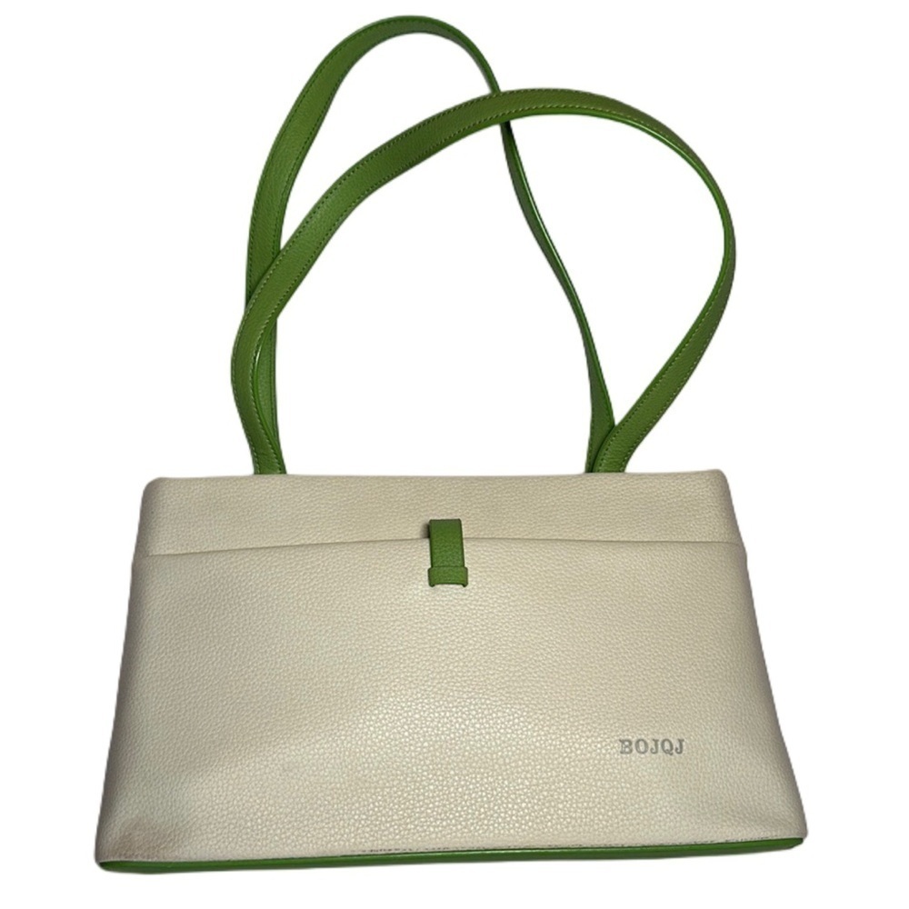 BOJQJ RETIRED vegan apple green & cream shoulder bag used once